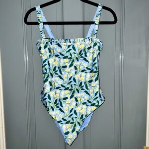 Agua by Agua Bendita Blue Floral One Piece